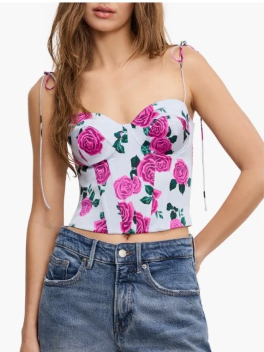 Good American Rose Satin Corset Top